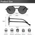 thumbnail image 6 of SUNVOES Men Round Black Sunglasses with Case UV400 Protection Lenses, 6 of 10