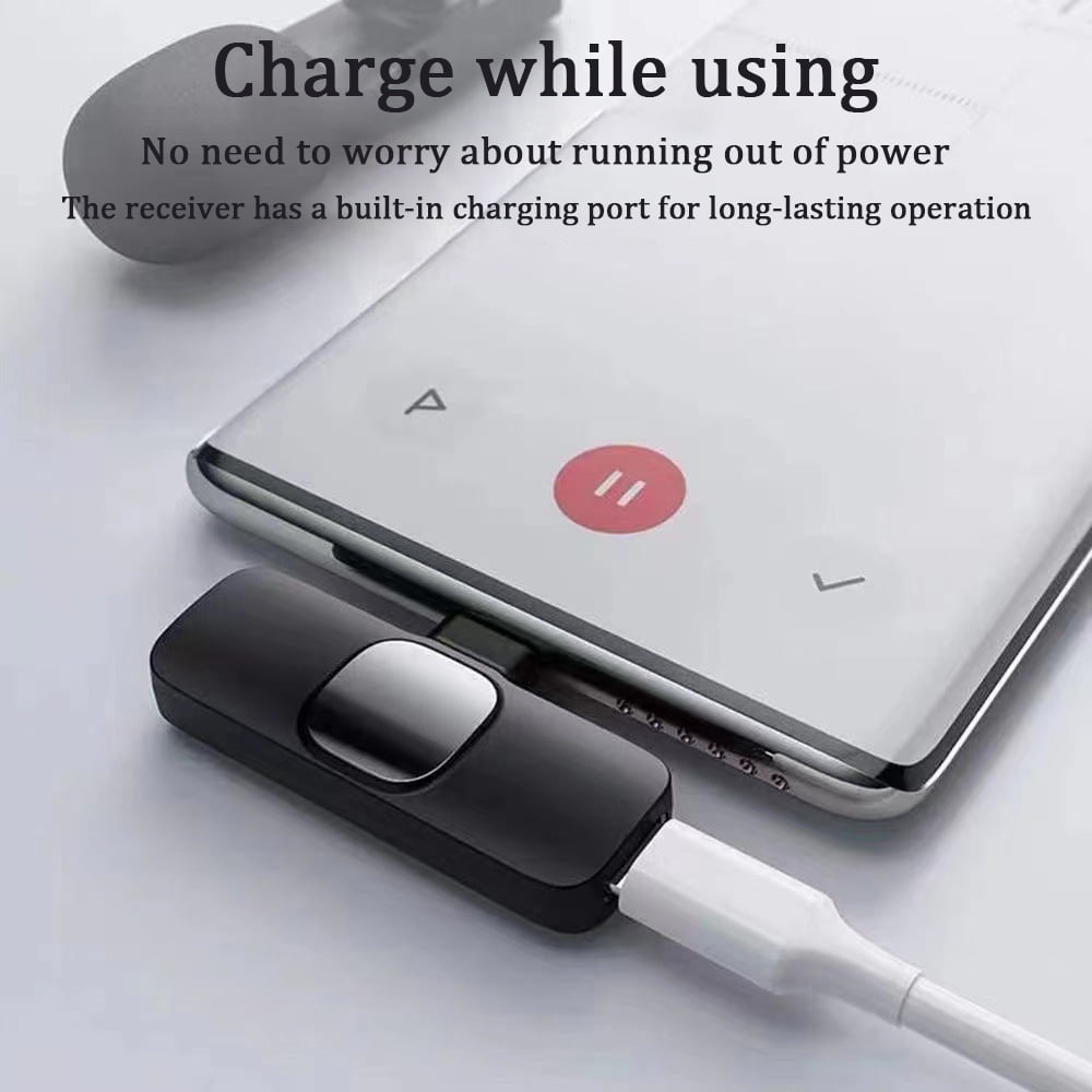 2Pcs Lavalier Wireless Microphone for iPhone,Mini Microphone for Recording, Live Streaming, YouTube, Tiktok, Facebook, Intelligent Noise Cancelling, Automatic Sync, No App