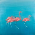 thumbnail image 2 of Atelier B Art Studio 12x12 White Modern Wood Framed Museum Art Print Titled - Four Flamingos, 2 of 4