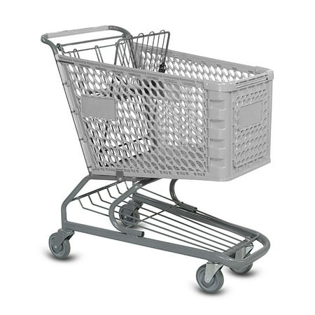 Medium Plastic Shopping Cart - Gray