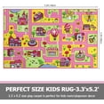 thumbnail image 4 of ORGOWEL kids Educational Rug for Playroom Area Rug Large Size Kids Play Rug Soft Non-Slip Washable Kid Car Road Carpet for Bedroom Playroom Nursery,Pink,3.3x5.2ft, 4 of 6