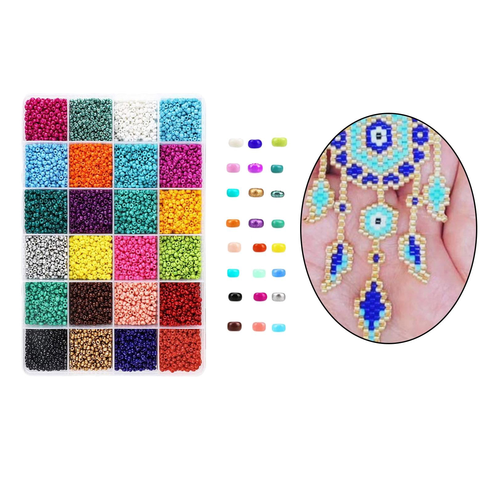 Milageto 14400pcs Glass Round Beads Loose, Small Beads Multicolor Craft Round Beads, for