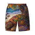 thumbnail image 4 of Lsque Mens Swim Trunks Colorful Maple Leaf Beach Turtle Pattern - Bathing Suit Compression Liner - Beach Swim Shorts Swimwear - (S-3XL) - Stretch Quick Dry -Medium, 4 of 9