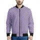 thumbnail image 3 of Chaqueta con cremallera a cuadros con estampado 3D colorido para hombre, sudadera de gran tamaño a la moda, chaquetas de calle para primavera y otoño, abrigos de manga larga, 3 of 4