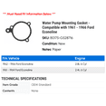 thumbnail image 2 of Water Pump Mounting Gasket - Compatible with 1961 - 1966 Ford Econoline 1962 1963 1964 1965, 2 of 2