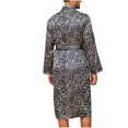 thumbnail image 4 of Holiday Clearance! ZVNAΖH Mens Satin Robe Lightweight Silky Kimono Bathrobe Long Sleeve Vintage Print Loungewear, 4 of 8