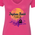thumbnail image 4 of Inktastic Daytona Beach Florida Sunset Women's V-Neck T-Shirt, 4 of 5
