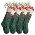 thumbnail image 3 of Paquete de 4 a 12 medias navideñas de 18 pulgadas de largo hechas de cable de punto, decoraciones colgantes de Navidad con etiquetas de nombre, 3 of 5