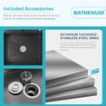 thumbnail image 3 of Bathenum 20" x 16" Drop in Kitchen Sink 304 Stainless Steel Single Bowl Topmount Bar Sink with Drain Kit and Bottom Grid, Black, 3 of 8