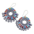 thumbnail image 2 of NOVICA Ceramic dangle earrings, 'Festive Days', 2 of 5