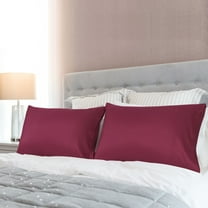 PiccoCasa Microfiber Pillowcases Set of 2 Pillowcases King Wine 20"x36"