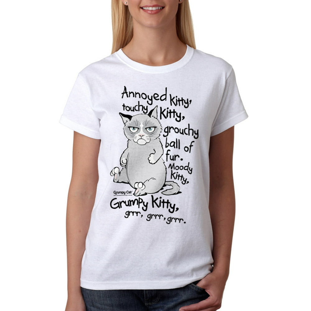 Grumpy Cat Grumpy Cat Grrr Women's White Tshirt NEW Sizes S2XL