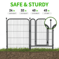 thumbnail image 3 of Dogelsy Decorative Garden Metal Fence 92ft (L)×40in (H) with 35 Panels 5 Gates Outdoor, No Dig Rustproof Wire, Animal Barrier Fencing for Outdoor Yard Patio Flower Bed（Black-Silver）, 3 of 6