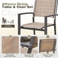 thumbnail image 4 of Homall 7 Piece Outdoor Dining Set for 6, Patio Table and Chairs Set with Textilene, Stackable Breathable Mesh Chairs, All-Weather Patio Furniture for Backyard Deck Poolside, Brown, 4 of 7