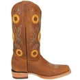 thumbnail image 4 of Women’s Square Toe Sunflower Embroidered Cowgirl Cowboy Leather Boots, 4 of 5
