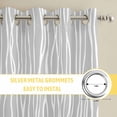 thumbnail image 6 of Gray Lines Kitchen Curtains Window Panels, Vintage Wave Stripes Texture Simple Insulated Window Treatment Curtain, Grommet Curtains for Bedroom/Living Room/Bathroom, 2 Piece 42"Wx84"L, 6 of 8
