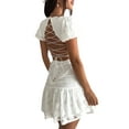 thumbnail image 3 of Gupgi Robe en Dentelle pour Femmes à Volants Ligne A Robes Mini Fluides Tenue de Boîte de Nuit, 3 of 7
