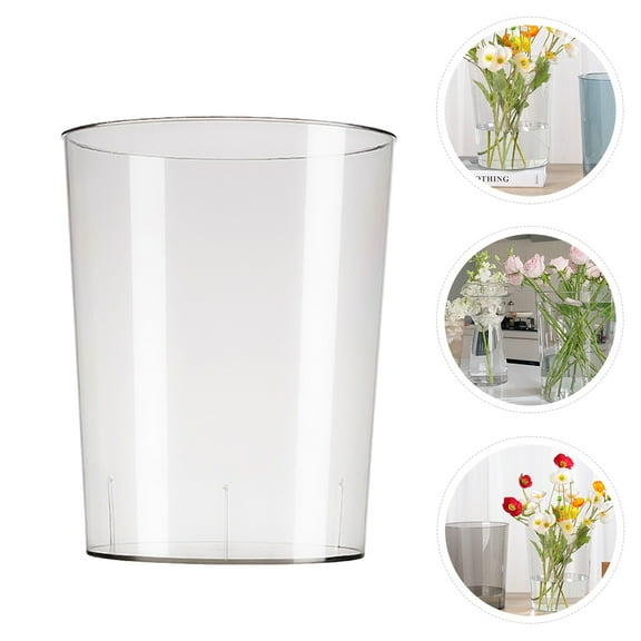 Minkissy Round Clear Plastic Floral Bucket High Capacity Ice Storage Multi Purpose