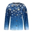 thumbnail image 6 of Women's Fashion Christmas Printed Long Sleeve Knitted Cardigan Button Down Jacket for Holiday Casual Wear and Women's Outerwear with Festive Design,Royal Blue,4XL, 6 of 6