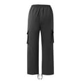 thumbnail image 6 of New Pocket Design Solid Cargo Pants Trousers for Men Full Length Casual Loose Drawstring Pockets Pants Male Cargo Trousers Black L, 6 of 6