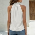 thumbnail image 4 of WCJM Women's V Neck Button Closure Sleeveless Halter Neck Top Casual Lightweight Vest Tank Top, 4 of 5