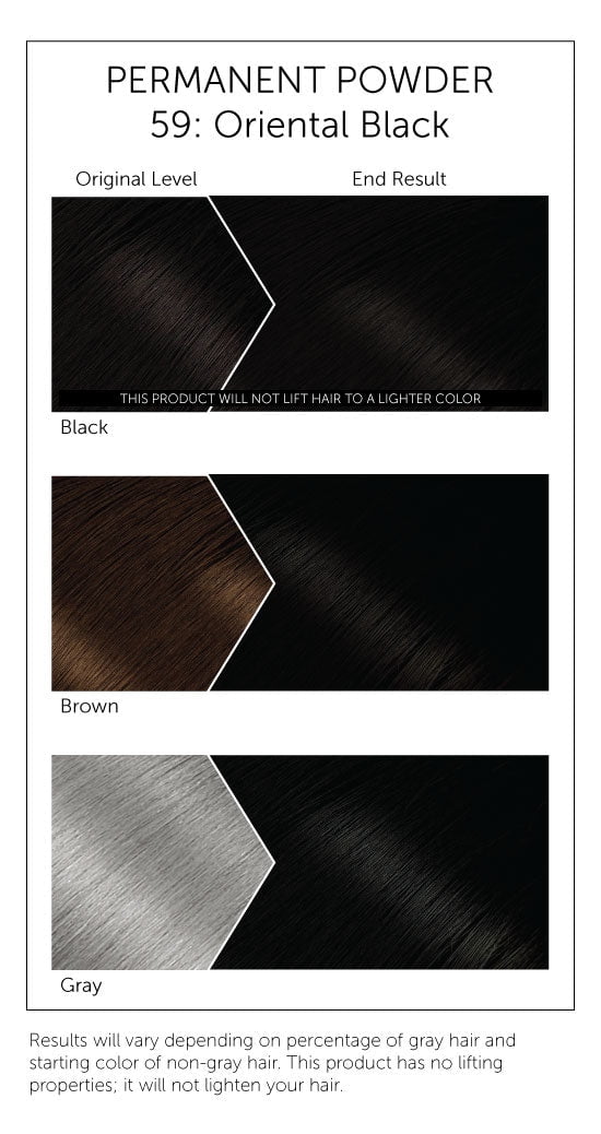 [ 6 PACK ] BIGEN - Permanent Powder Hair Color [ ORIENTAL BLACK #59 ] 0.21 Oz. * BEAUTY TALK LA *