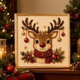 thumbnail image 4 of DIY Christmas Pearl Diamond Painting Art Kit with Frame, Christmas Pearl Beads Art Craft for Adults & Beginners, Gemstone Diamond Dots Beads Painting for Home Wall Decor，Style-A, 4 of 9
