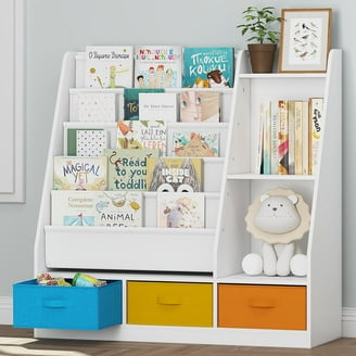 Ecr4Kids Colorful Essentials Kids Bookshelf, 4-Tier, Multiple