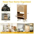 thumbnail image 6 of Ktaxon Shoe Storage Cabinet with 2 Flip Drawers, Natural Rattan Entryway Shoe Organizer Rack Wooden for Entryway Hallway, Bedroom, Living Room, Apartment, 6 of 11