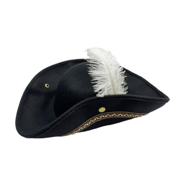 Sombrero de pirata novedoso para disfraces, sombrero de versátil vintage con plumas para cosplay, fiesta temática pirata,
