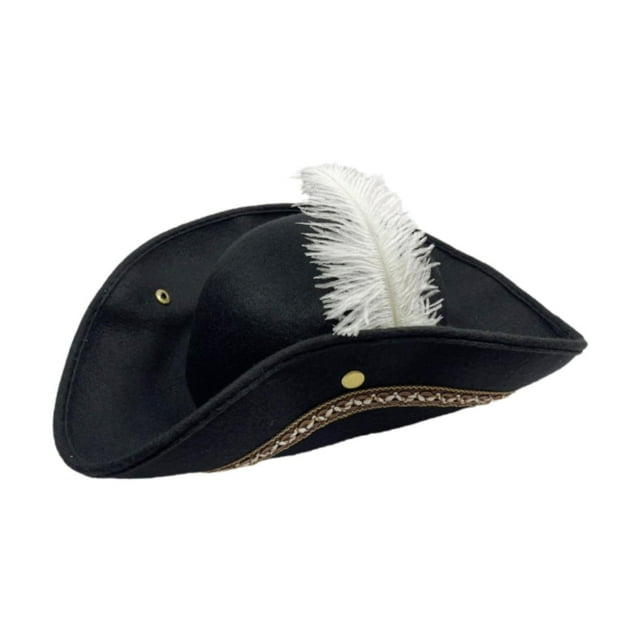 Sombrero pirata novedoso para adultos, disfrazarse, sombrero de tricornio con plumas para cosplay, fiesta temática pirata de de