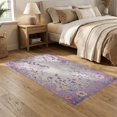 thumbnail image 2 of ODIKA 5'x7' Washable Area Rug Easy Care, Non-Shedding, Pet Friendly, Pink Purple Abstract Petal Scatter Vintage Botanical Scroll for Small Living Room, Bedroom, 2 of 7