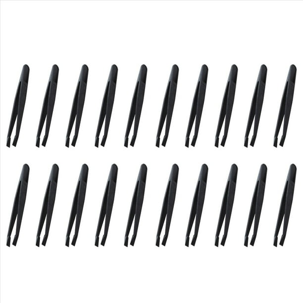 20X Pinza Antiestatica de Plastico de Punto Plano Herramienta Manual Negro