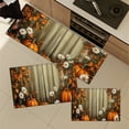 thumbnail image 6 of YIMEIS Pumpkins, flowers and trees in autumn Fall Kitchen Mats Set of 2,Xmas Winter Seasonal Farmhouse Home Seasonal Decorations Rugs for Floor - 16''*24'' and 17''*47'' in, 6 of 10