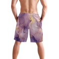 thumbnail image 3 of Dailycode Men's Quick Dry Swim Trunks Beach Shorts Casual Summer Board Shorts with Pockets, Purple Lilac Gold Marble, 3 of 8