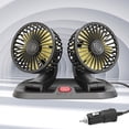 thumbnail image 1 of Ventilador de aire de 5/12/24 V, minicirculadores de aire de doble cabezal, giratorio de 360 ​​grados, 2 velocidades, USB para coche, camión, SUV, RV, grúas, 1 of 9