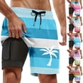 thumbnail image 3 of FUZHIQ Men's Board Shorts with Pockets Slim Fit Funny/novelty Print Quick Dry Pool Swimming Trunks with Compression Liner Upf 50+ Sun Protection Mens Summer Clothes,XXXL, 3 of 5