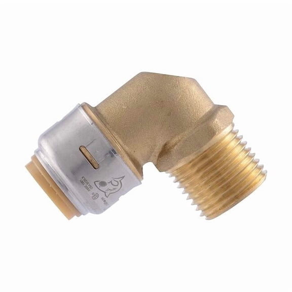 Sharkbite Max Adapter,Brass,1/2 in Size A Pipe Size UR280