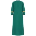 thumbnail image 4 of Linjinx Robe de Danse de Louange pour Filles Abaya à Manches Longues Robe Maxi de Fête Prière Musulmane Islamique Dubaï Robe Décontractée Vert 6, 4 of 7