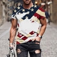 thumbnail image 2 of Fewfanhot Men's American Flag Print T-Shirt, Short Sleeve Patriotic 4th of July Casual Crew Neck Tee, Quick Dry Summer Graphic Top, M-4XL, 2 of 5