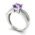 thumbnail image 2 of Solitaire with Accents Engagement Ring for Women - 1.27ct Simulated Alexandrite in 18K White Gold Promise Ring, 2 of 6
