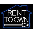thumbnail image 1 of Rent To Own 1 LED Neon Sign 24 x 31 - inches, Black Square Cut Acrylic Backing, with Dimmer - Bright and Premium built indoor LED Neon Sign for office, and stroefront, 1 of 7