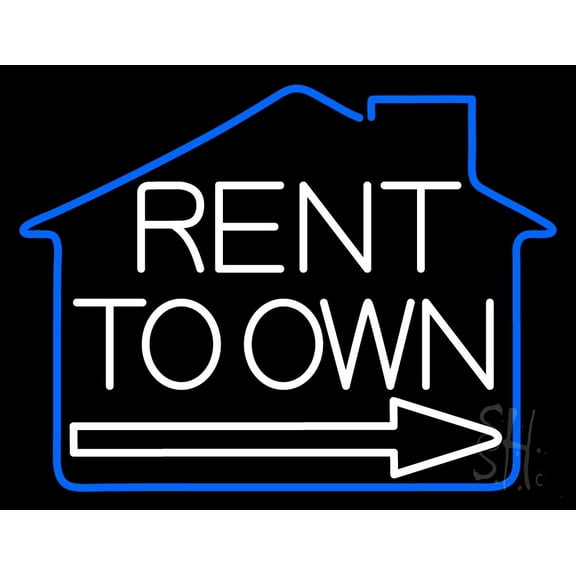 Rent To Own 1 LED Neon Sign 24 x 31 - inches, Black Square Cut Acrylic Backing, with Dimmer - Bright and Premium built indoor LED Neon Sign for office, and stroefront