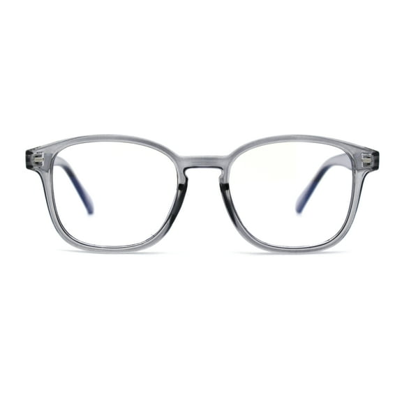 Rectangular Horn Rim Keyhole Plastic Blue Light Flitering Computer Glasses Slate
