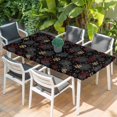 thumbnail image 2 of Black Snowflake Christmas Table Cloths for 6 Foot Rectangle Tables, Red Yellow White Snowflake Patio Waterproof Elastic Fitted Tablecloths, Washable Rectangular Table Cover for Camping, 2 of 8