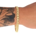 thumbnail image 2 of Nuragold 10k Real Yellow Gold Solid Miami Cuban Link 8mm Chain Bracelet (7"-9") Italian Jewelry for Men, 2 of 12