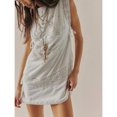 thumbnail image 2 of White Sleeveless Lace-Embroidered Mini Sundress With Tie-Side Detail Boho Flowy Babydoll Dress, 2 of 5