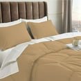 thumbnail image 3 of 3 Piece Honeycomb Design Comforter Set, 800 TC, 100% Egyptian Cotton, Oversized Super King Size Taupe Solid, 3 of 5