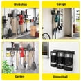 thumbnail image 3 of Garvee 48" Garage Tool Organizer Wall Mount, Heavy-Duty Garden Tool Storage Organization System with 8 Adjustable Hooks & 2 Straps for Garage Basement Yard Shed (13 Pcs) Black, 3 of 8