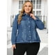 thumbnail image 3 of Chaquede talgrande pamujer Chaquetas vaqueras clásicas de mezclillavaM Azul 3X, 3 of 5